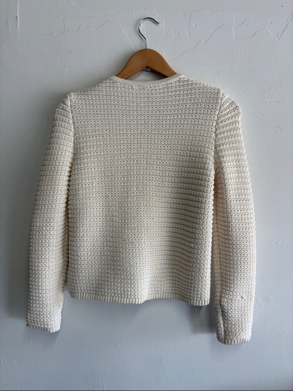 Talbots Cream Knit Button-Front Cardigan Jacket - Picture 7 of 10